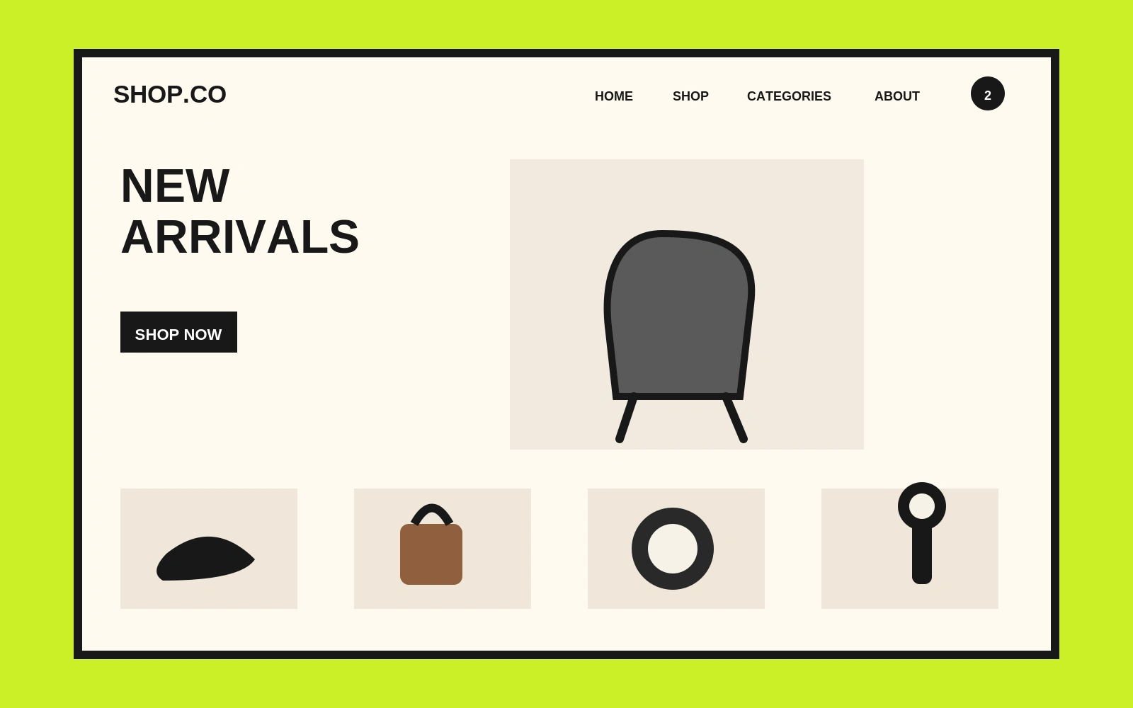 E-commerce storefront featuring new arrivals and product cards